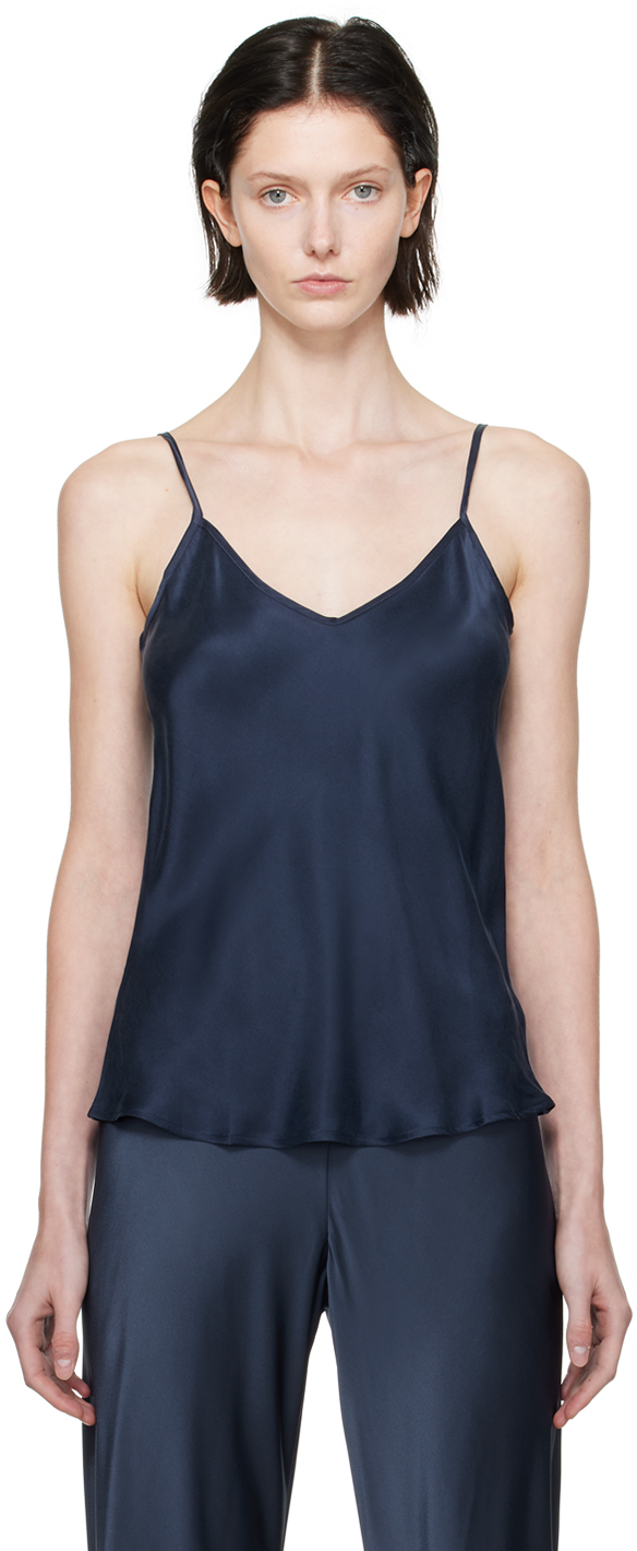 Navy blue outlet silk camisole