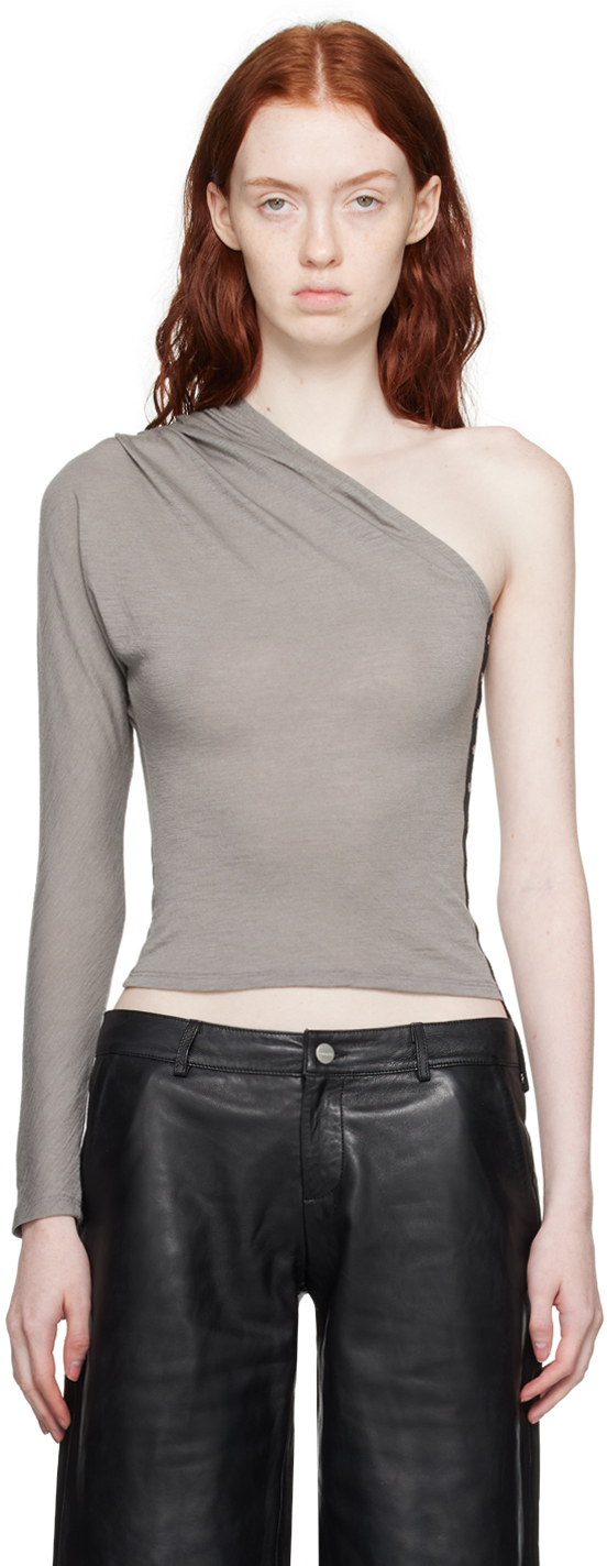 Miaou: Gray Katia Long Sleeve T-Shirt | SSENSE