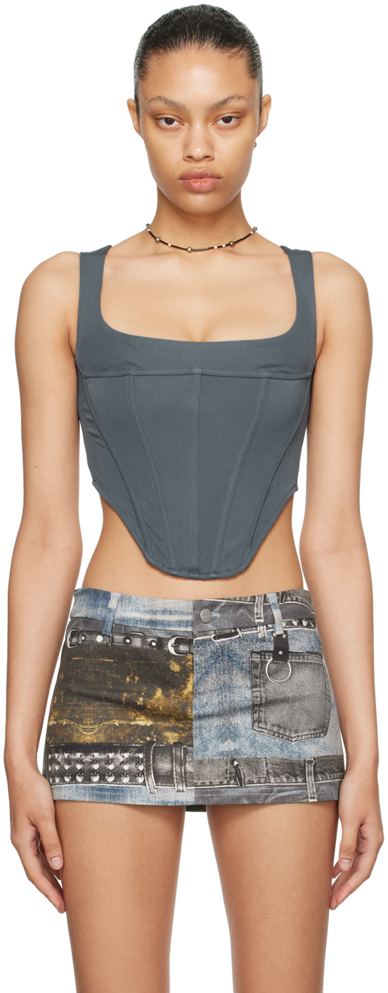 Miaou Blue Campbell Tank Top In Slate Gray