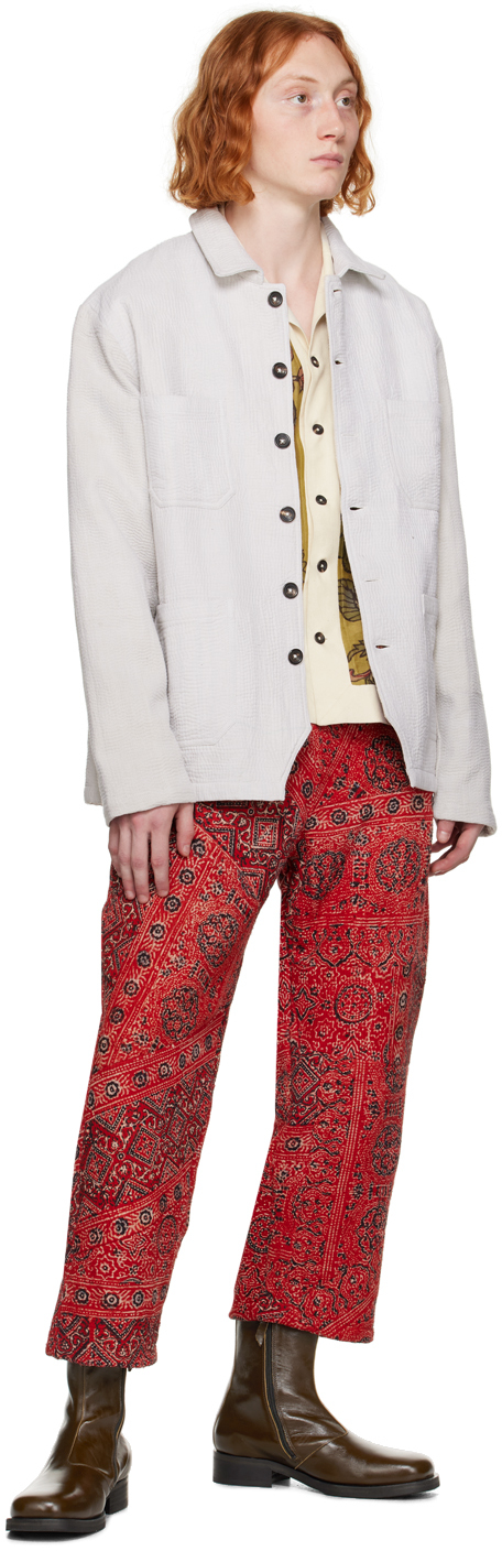 Karu Research Off-White Embroidered Chore Jacket | Smart Closet