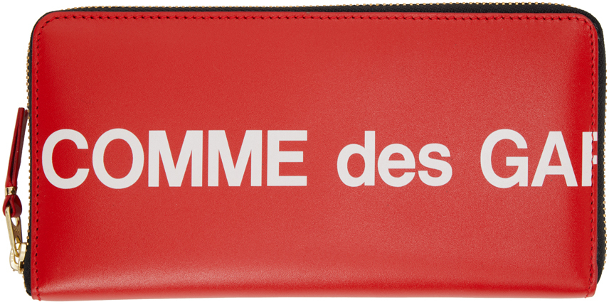 COMME des GARÇONS WALLETS: Red Huge Logo Wallet | SSENSE Canada