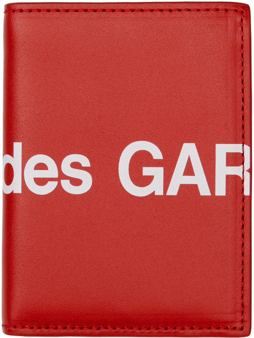 Comme Des Garçons Red Huge Logo Wallet In 2 Red