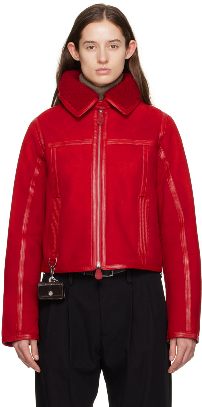 Saks Potts Red Cosmo Shearling Jacket