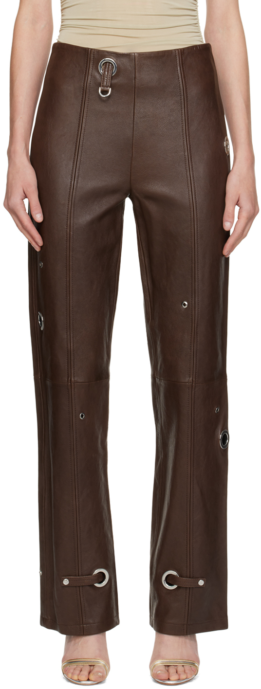 Brown Bonnie Leather Pants
