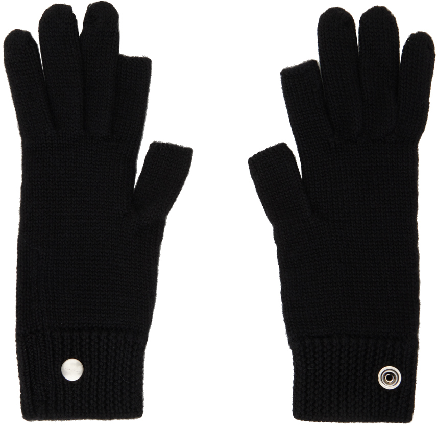 Rick Owens Black Touchscreen Gloves In 09 Black