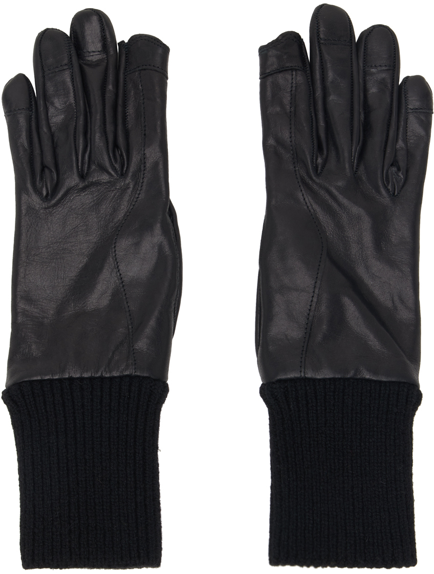 Rick Owens Black Runway Short Ribcuff Gloves In 09 Black