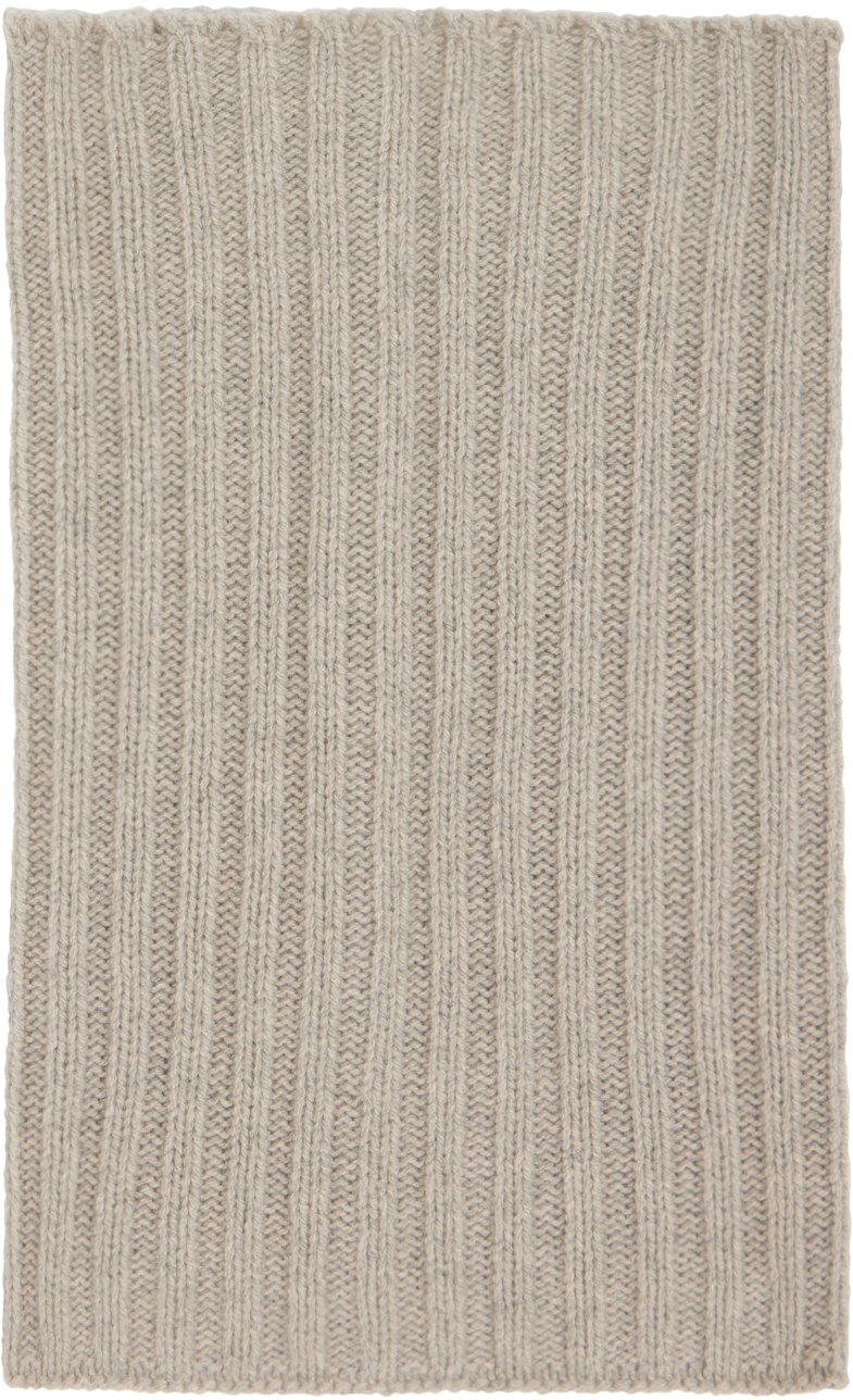 Rick Owens Off-white Ribbed Scarf In 08 Pearl
