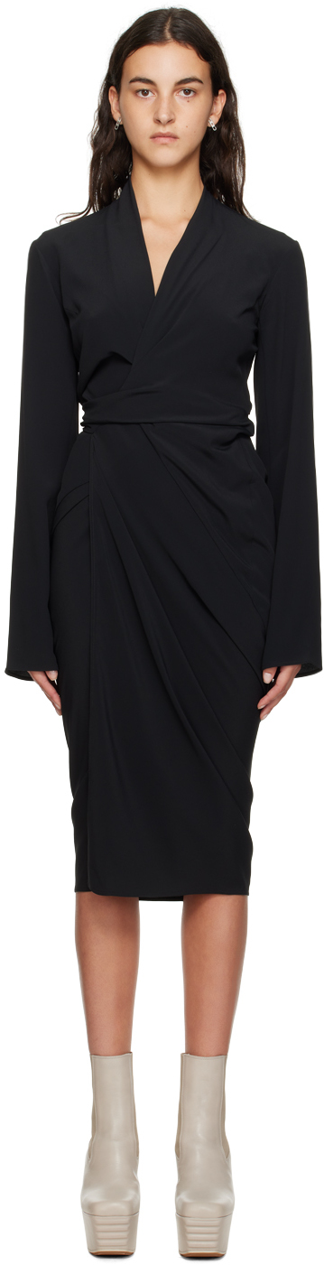 Black Cocoon Midi Dress