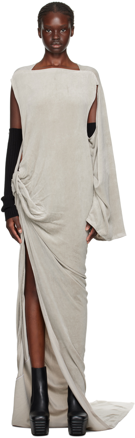 Rick Owens Edfu Silk-charmeuse Gown In Pearl