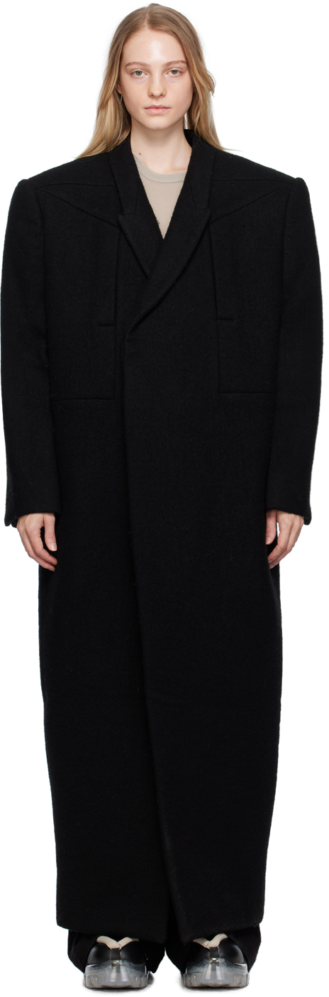 Black Jumbo Tatlin Coat by Rick Owens on Sale