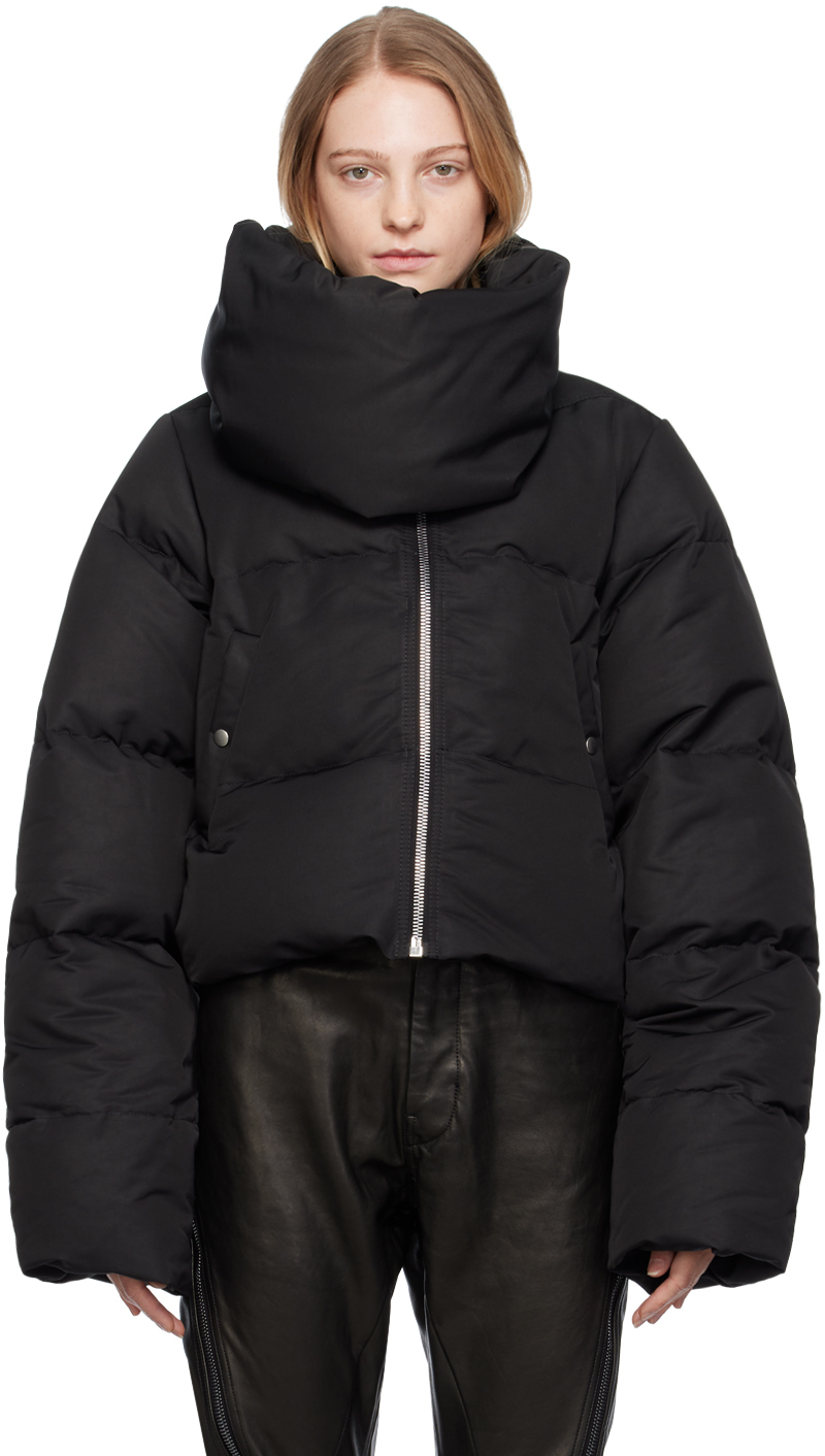 Rick Owens Funnel-neck Padded Down Jacket In Black