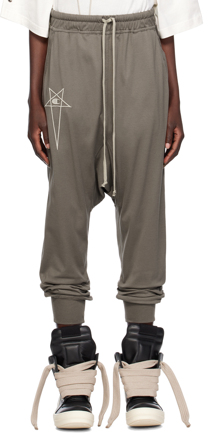 Rick Owens Grey Champion Edition Lounge Trousers In 34 Dust