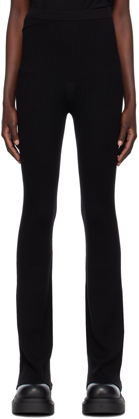 Rick Owens Black Wide-leg Lounge Trousers In 09 Black