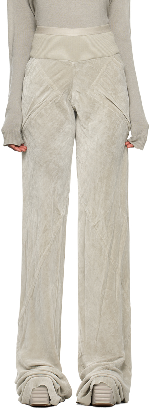 Rick Owens Off-white Bias Trousers In 08 Pearl