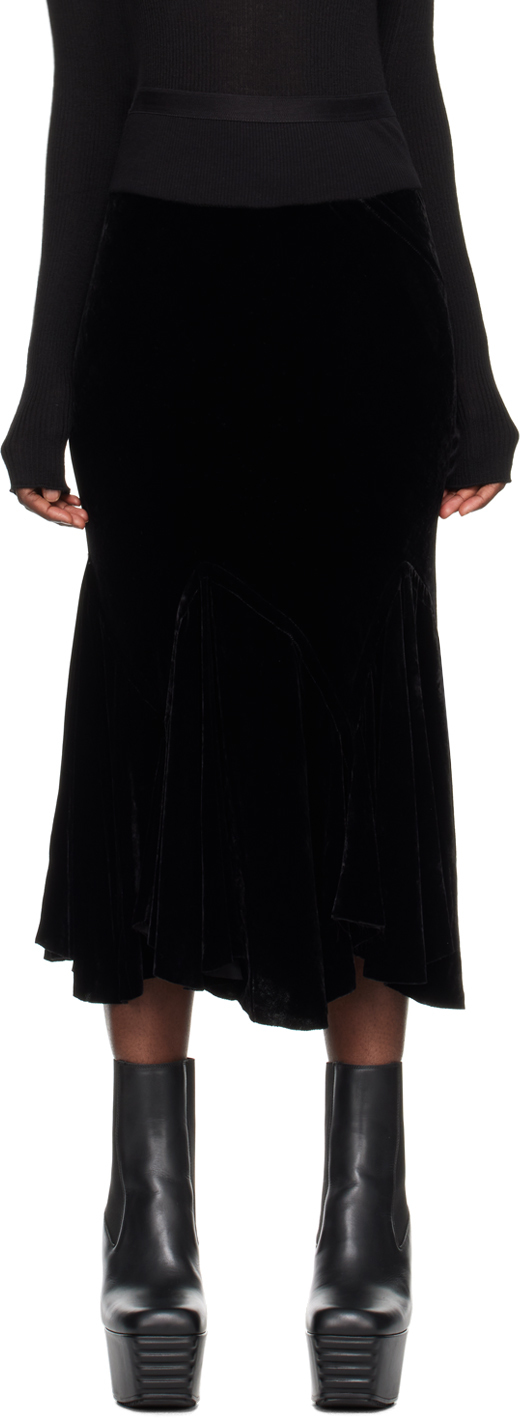 Rick Owens Elasticated-waistband Pencil Midi Skirt In Black