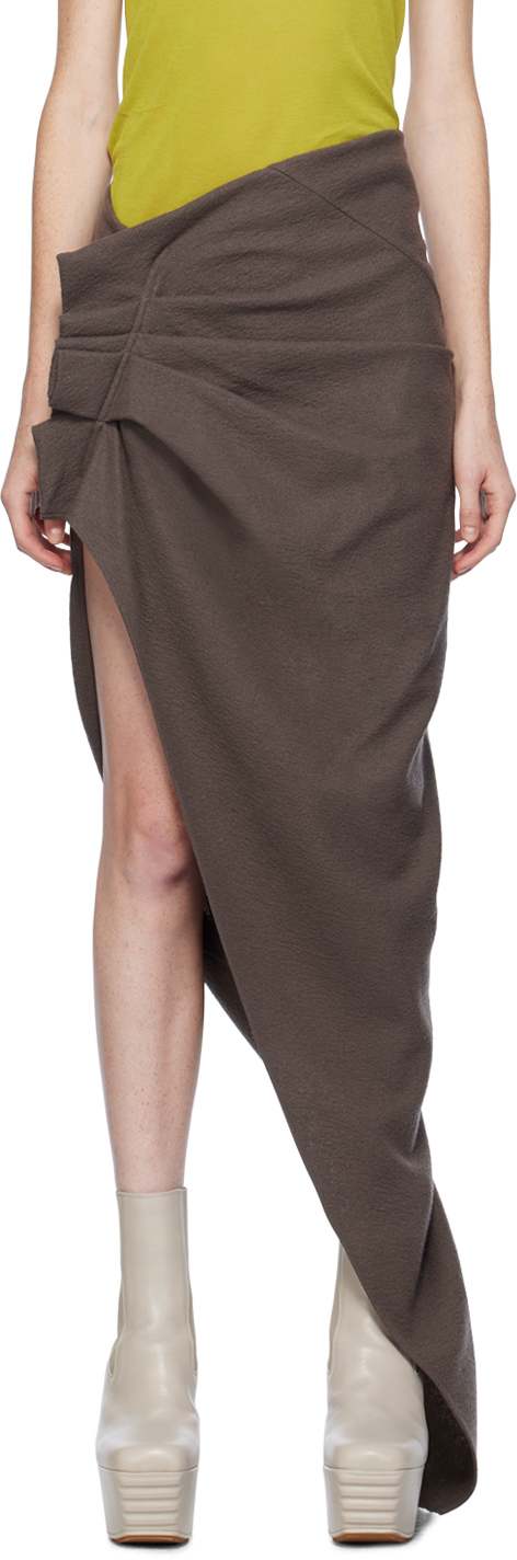 Rick Owens Grey Edfu Maxi Skirt In 34 Dust