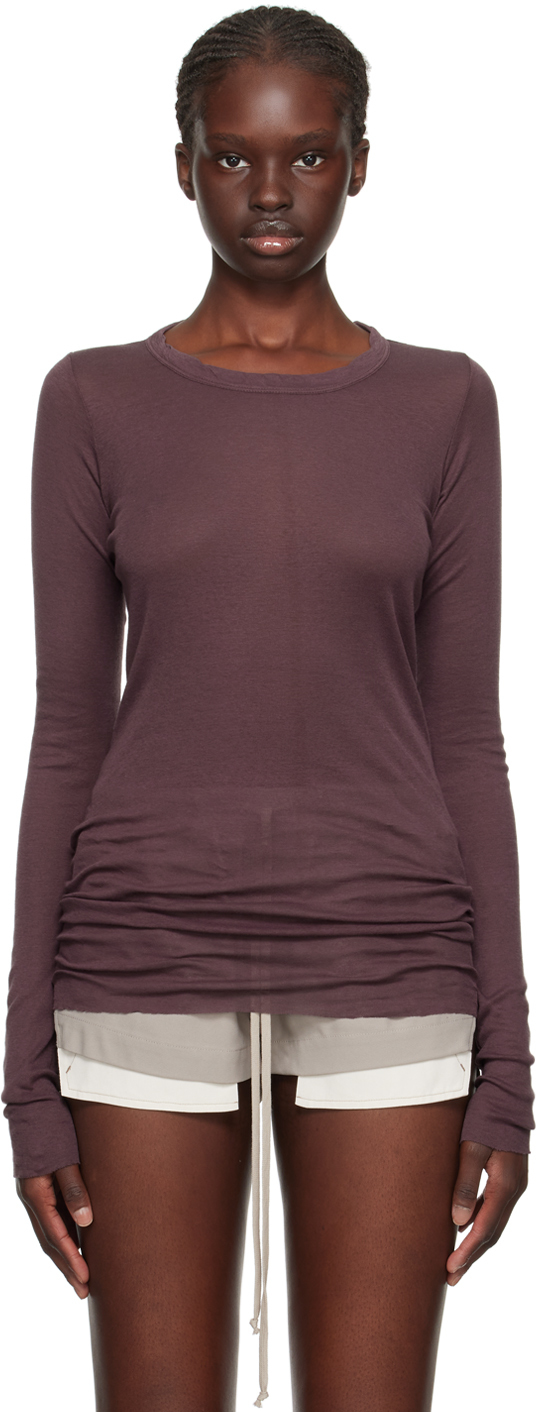 Rick Owens: Purple Rib Long Sleeve T-Shirt | SSENSE