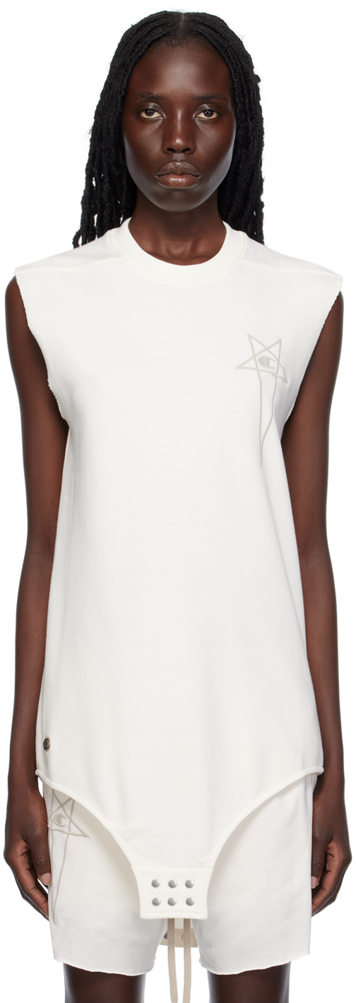 White Champion Edition SL Tank Top by Rick Owens on Sale