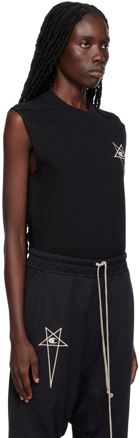 Rick Owens Black Champion Edition Basketball Tank Top In 09 Black