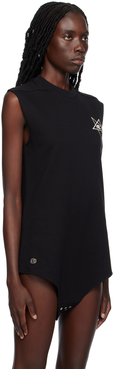 Rick Owens Black Champion Edition Basketball Tank Top In 09 Black