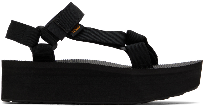 Shop Teva Black Flatform Universal Sandals