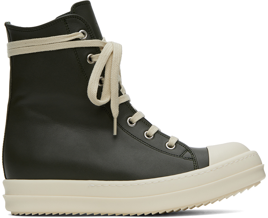 Green High Sneakers by Rick Owens on Sale