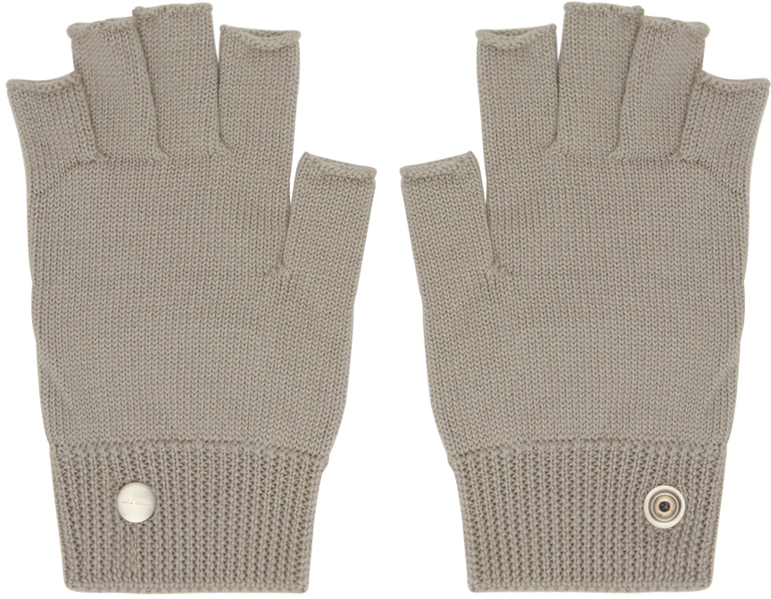 Rick Owens Off-white Fingerless Gloves In 08 Pearl