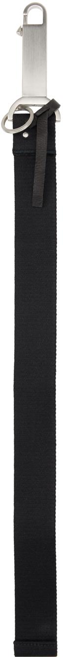 Rick Owens Wrist-strap Cotton Keyring In Black