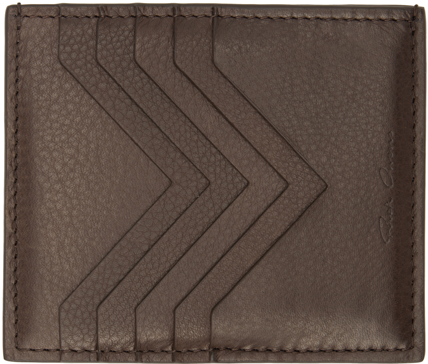Rick Owens Brown Square Card Holder In 04 Brown