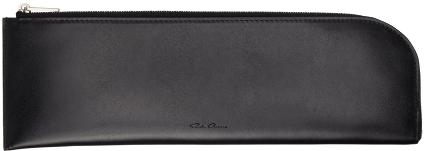 Rick Owens Black Zipped Wallet In 09 Black