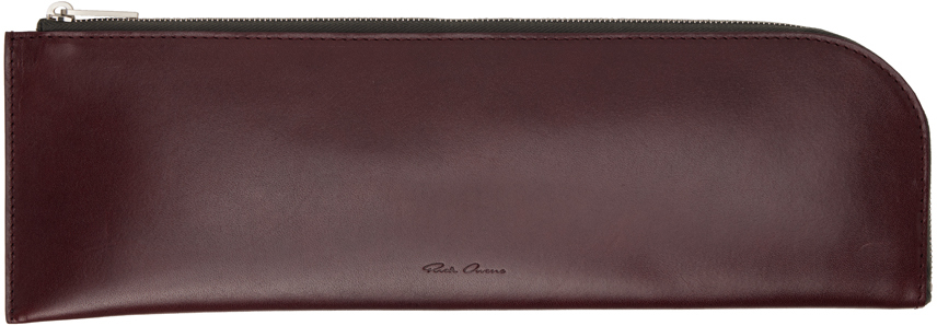 Rick Owens Burgundy Zipped Wallet In 33 Amethyst