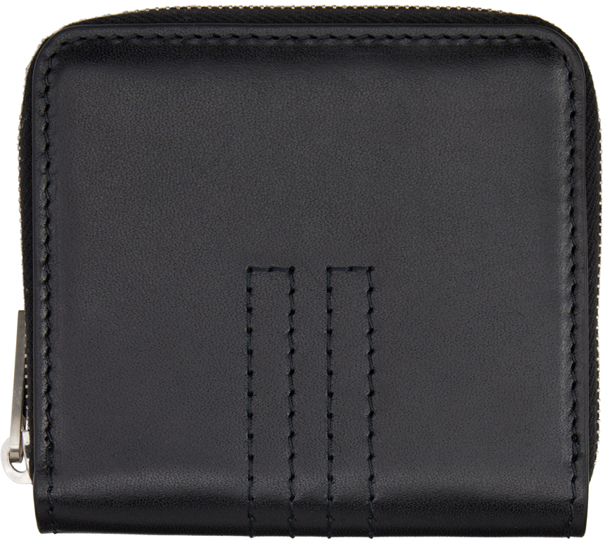 Rick Owens Black Zipped Wallet In 09 Black