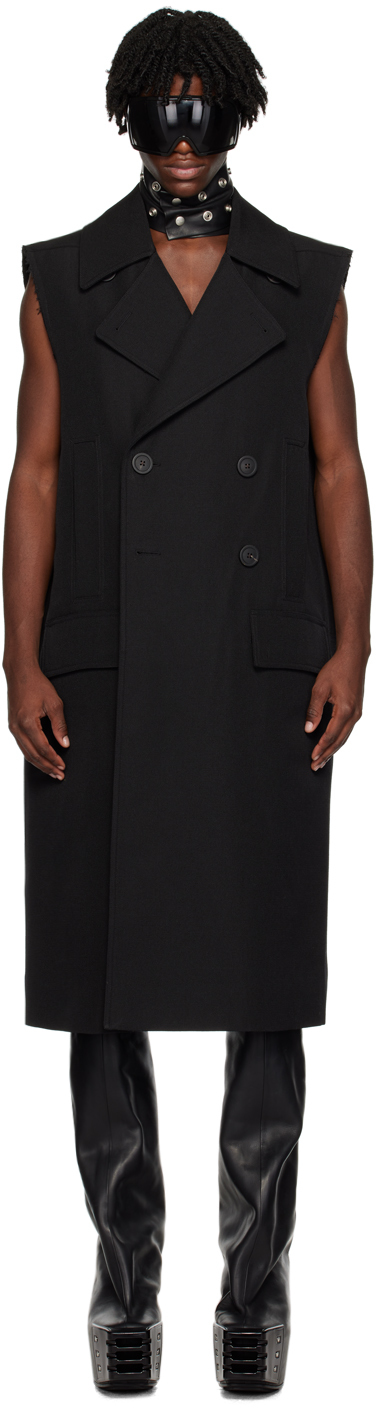 【関税込み】Rick Owens ブラック Minimal Slim Drella コート Rick Owensのブラック Sleeveless Slim Drella コートがセール中