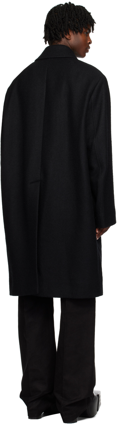 Rick Owens Black Jumbo Mac Coat In 09 Black