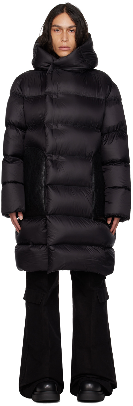 Rick Owens Hooded Puffer Coat In Black