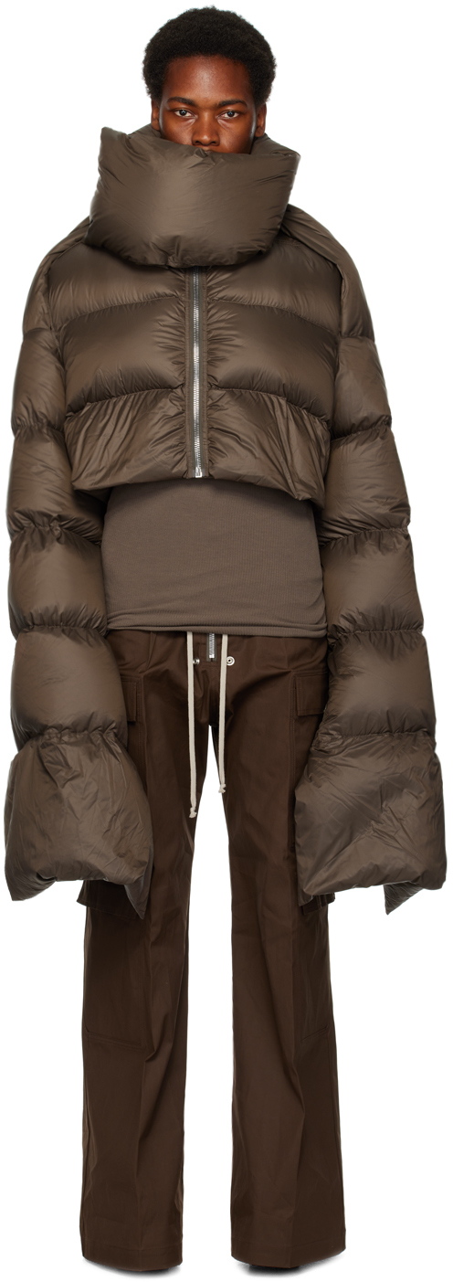 Brown Babel Mountain Down Jacket by Rick Owens on Sale