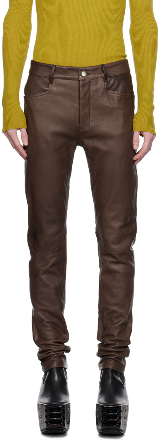 Brown Tyrone Leather Pants