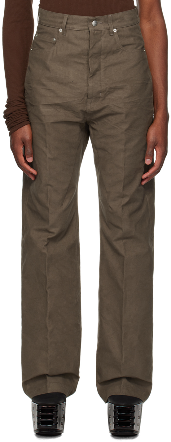 Shop Rick Owens Gray Geth Trousers In 34 Dust