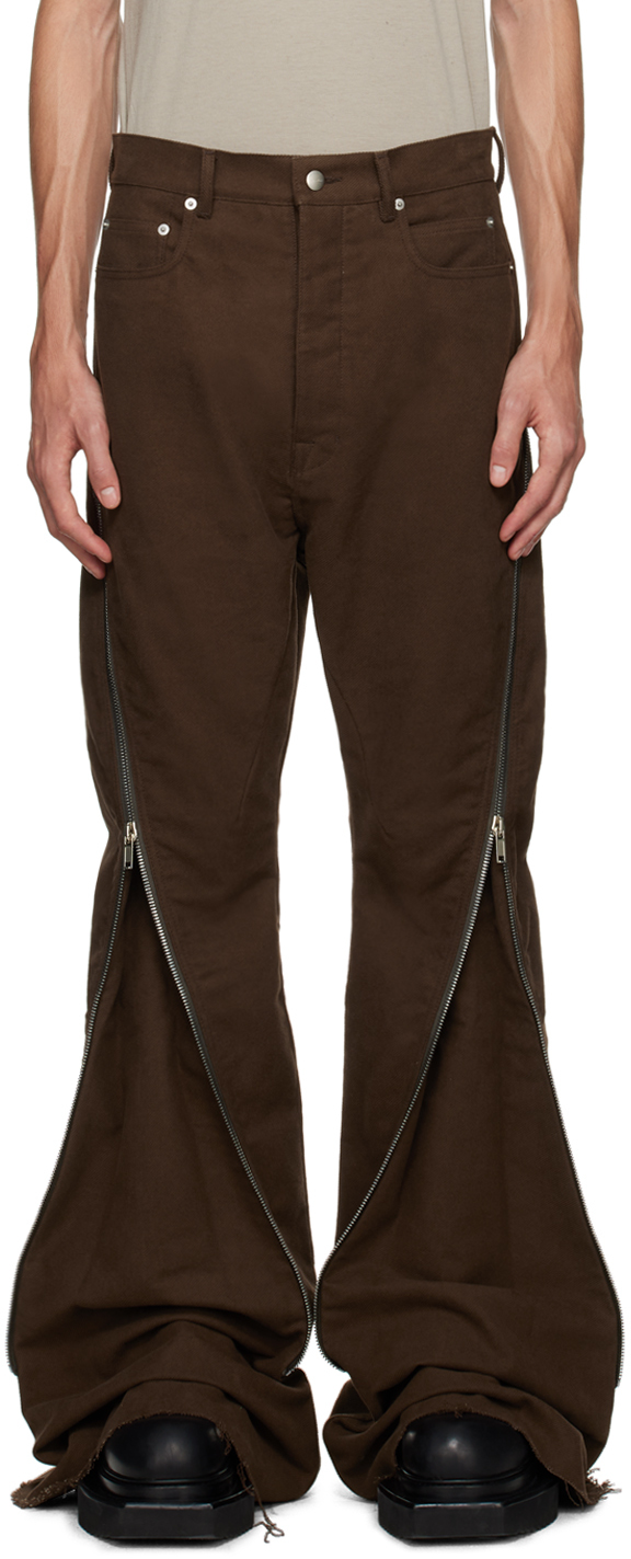Brown Bolan Banana Jeans by Rick Owens on Sale