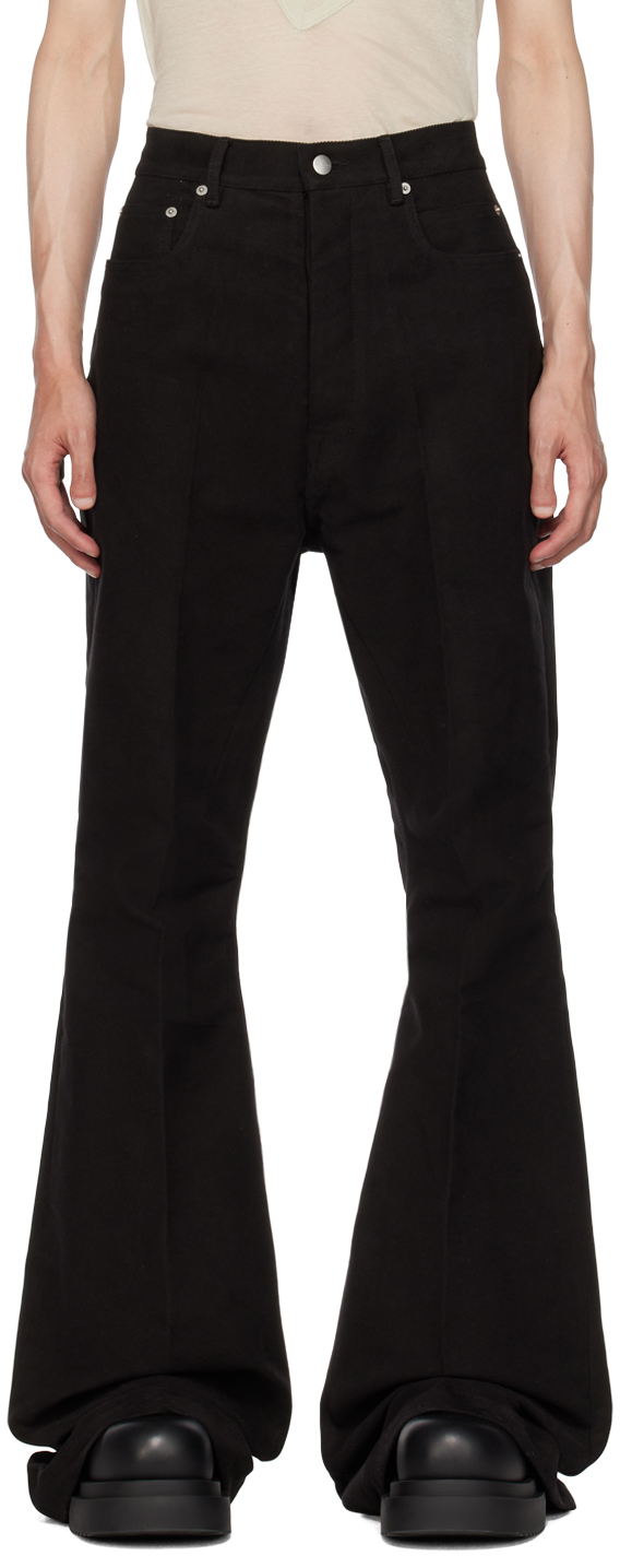Black Bolan Bootcut Jeans by Rick Owens on Sale