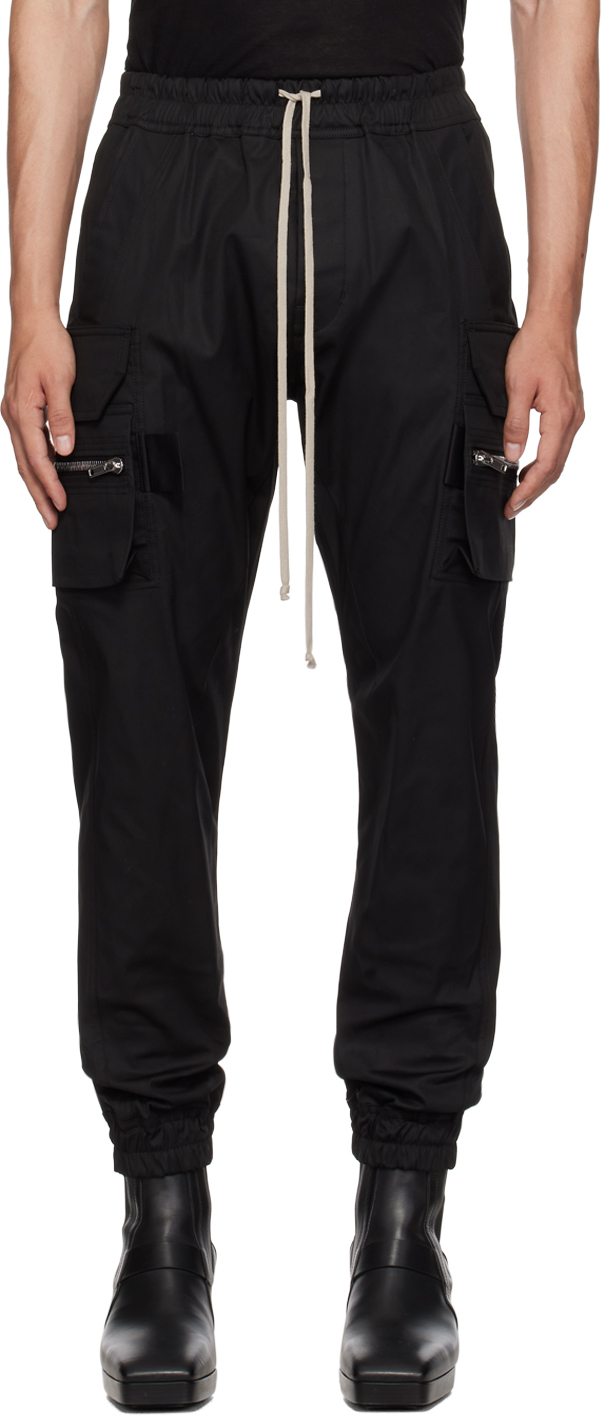 Shop Rick Owens Black Mastodon Cargo Pants In 09 Black