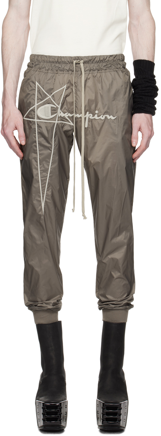Rick Owens Grey Champion Edition Sweatpants In 34 Dust