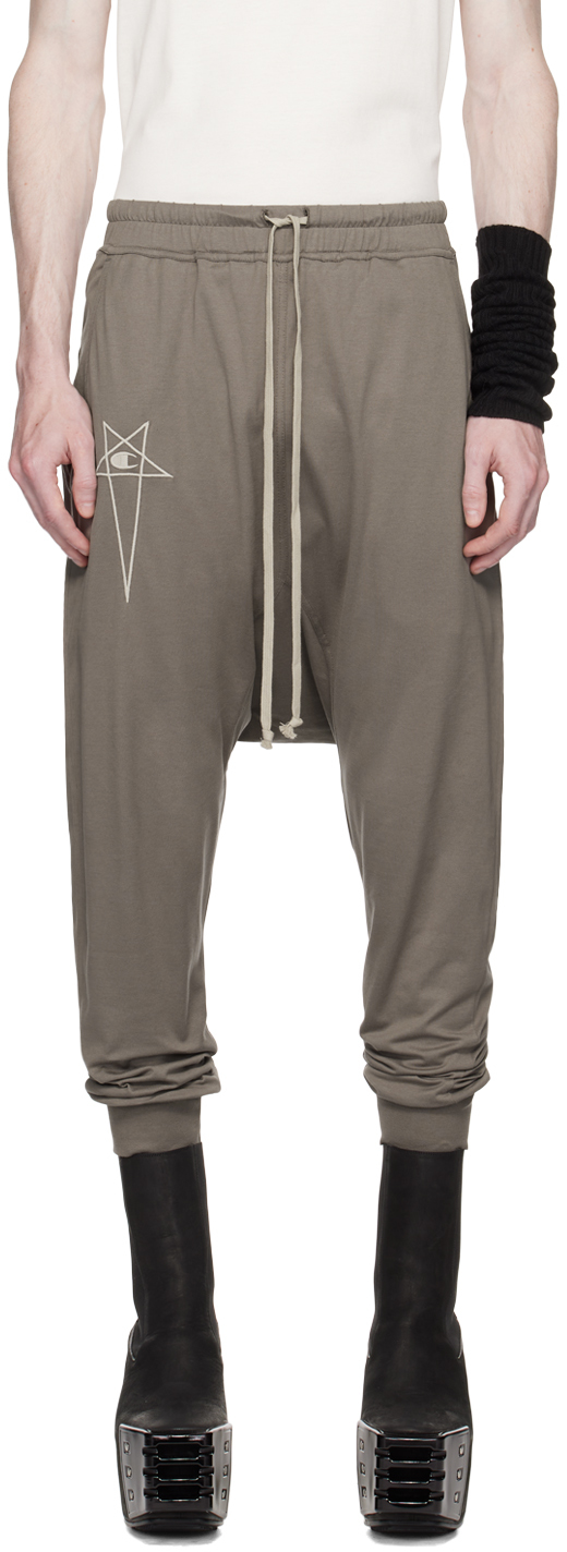 Rick Owens Grey Champion Edition Sweatpants In 34 Dust
