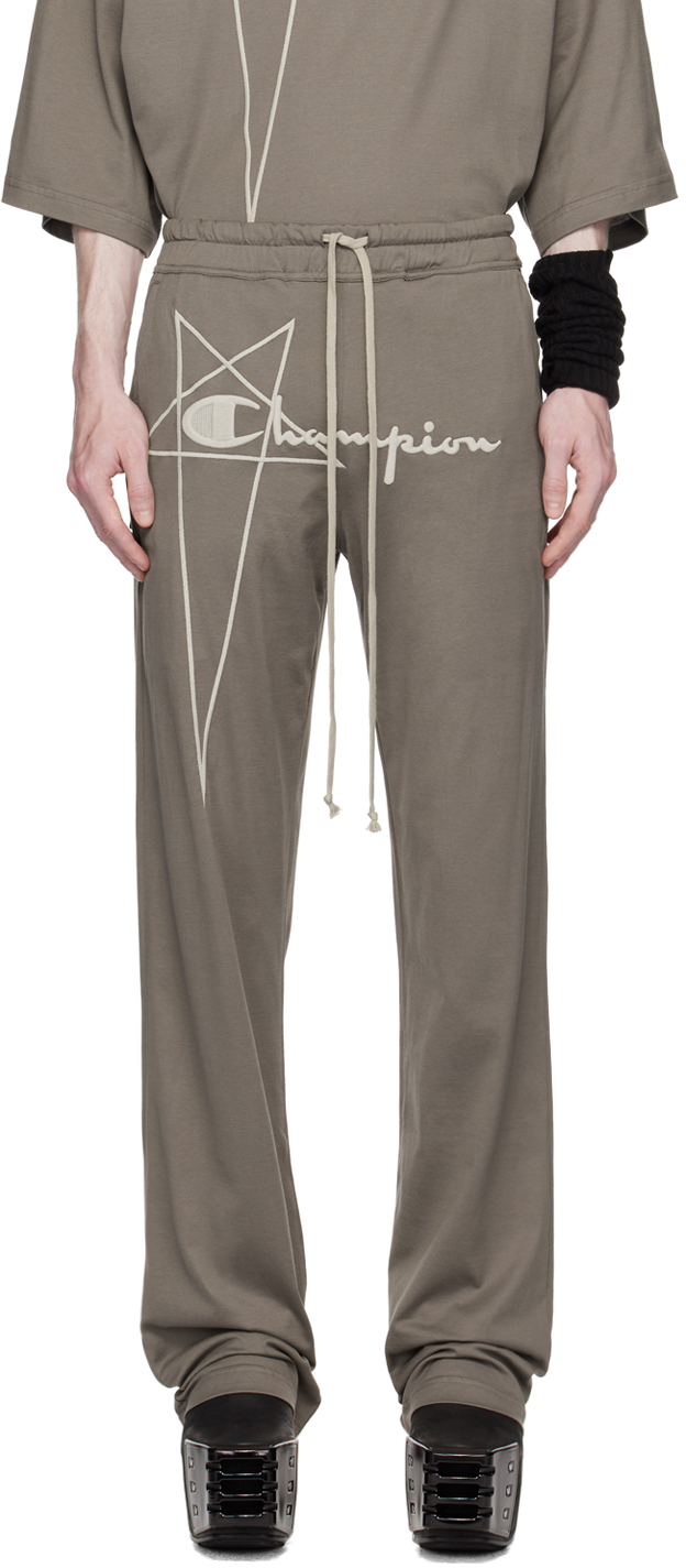 Rick Owens Gray Champion Edition Dietrich Sweatpants In 34 Dust