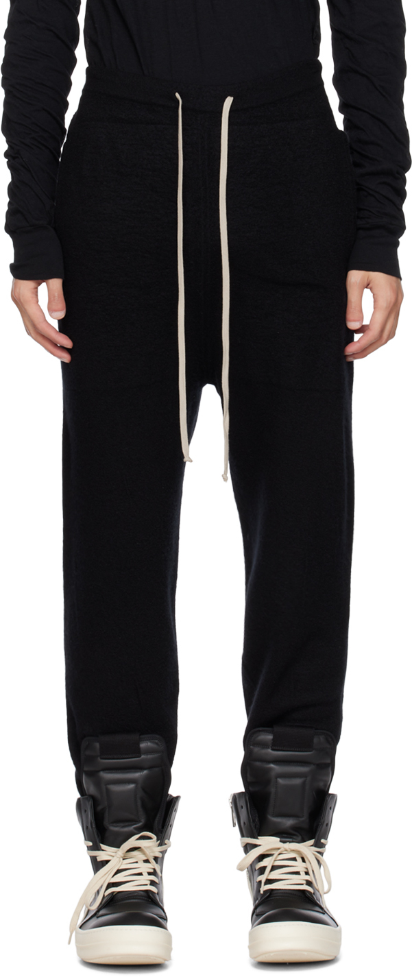 Black Drawstring Sweatpants by Rick Owens on Sale