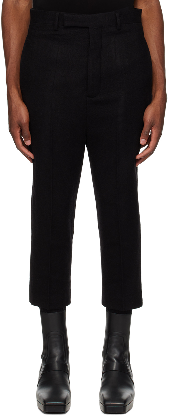 Black Astaires Trousers by Rick Owens on Sale