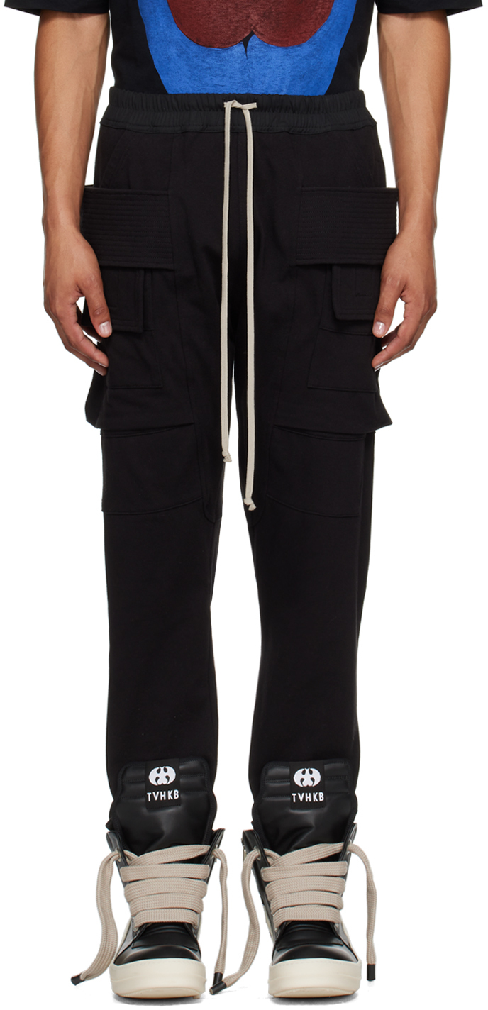 Rick Owens Ssense Exclusive Black Tvhkb Edition Creatch Trousers In 911 Black/milk