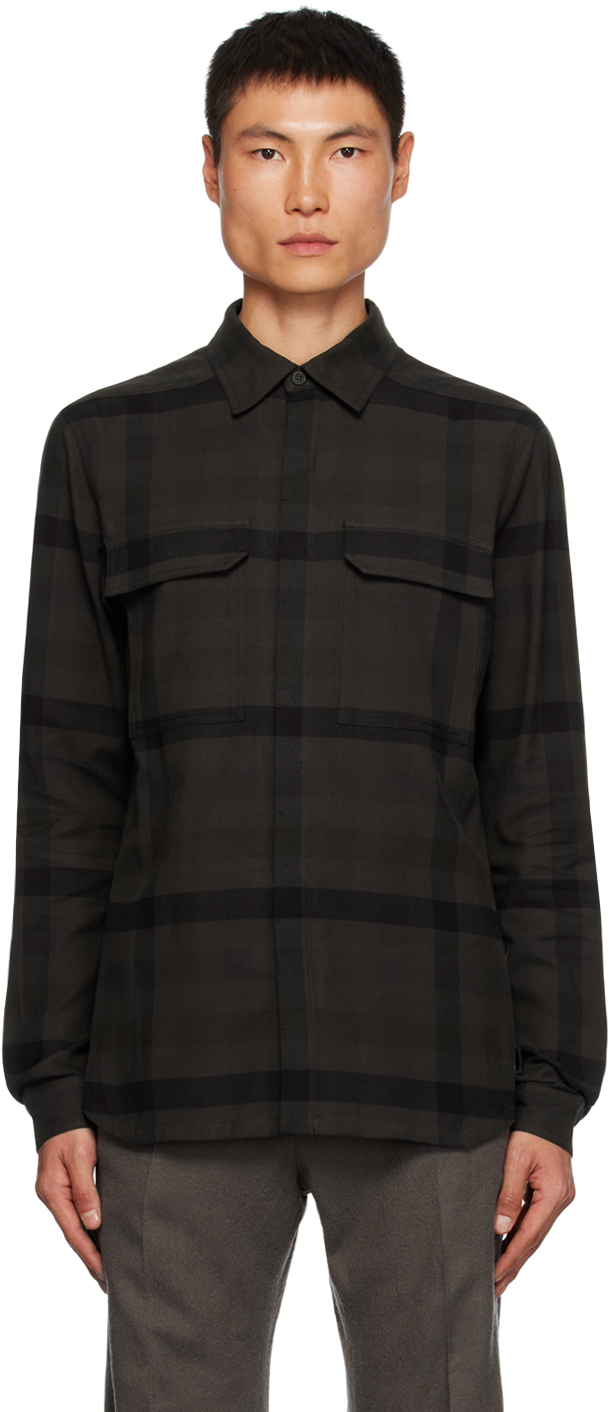 Chemise Homme Racing Green, à Carreaux Vert Et Gris, Taille Grande, Manches Longues