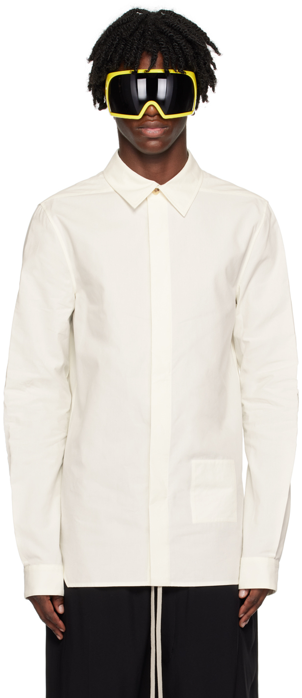 Rick Owens Office Cotton-poplin Shirt In White