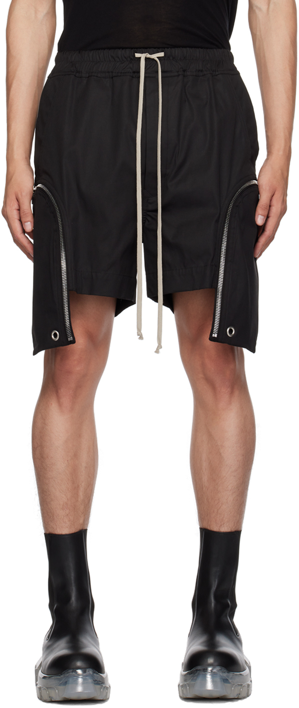 Black Bauhaus Shorts by Rick Owens on Sale